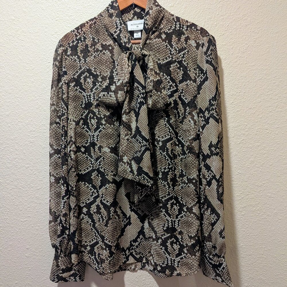 Altuzarra for Target Python Print Tie Neck.Blouse Size M - Picture 3 of 15